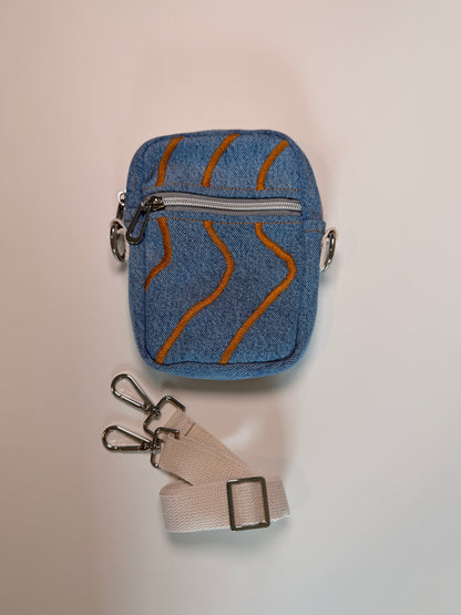 "Waves" Denim Crossbody