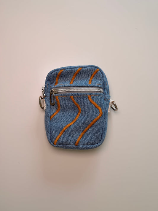 "Waves" Denim Crossbody